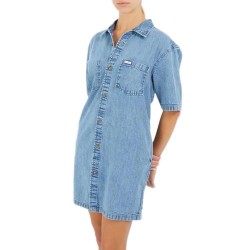дънки,дамски,поли,и,рокли,guess,jeans,w5gk99,d5m81,short,sleeve,dress,mid,wash,(blue)