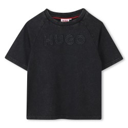 Тениска HUGO G00497 short sleeve T-shirt - Black (Black) тениска,мъжки,тениски,дамски,тениски,hugo,g00497,short,sleeve,t,shirt,black,(black)