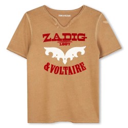 тениска,мъжки,тениски,дамски,тениски,zadig,&,voltaire,x60488,short,sleeve,t,shirt,brown,(sand)