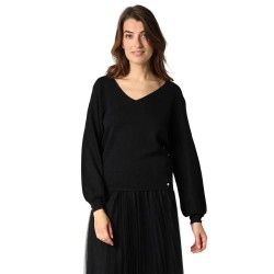 блуза,дамски,пуловери,дамски,плетени,дрехи,deeluxe,kiara,m+,v,neck,sweater,black,(black)
