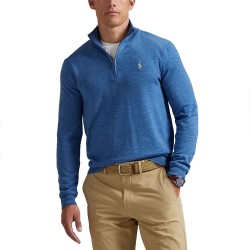 блуза,мъжки,пуловери,polo,ralph,lauren,785a87152,half,zip,sweater,tide,pool,blue,heather,(blue)