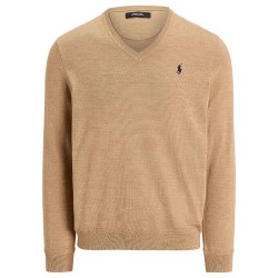 блуза,мъжки,пуловери,polo,ralph,lauren,785a87154,sweater,salted,caramel,melange,(brown)