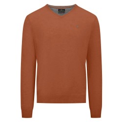 блуза,мъжки,пуловери,fynch,hatton,1414801,v,neck,sweater,hazel,(brown)