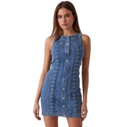 рокля,дамски,поли,и,рокли,guess,w5gk93d4h7c,sleeveless,short,dress,lace,up,blue,(blue)