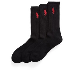 чорапи,мъжки,чорапи,polo,ralph,lauren,big,pny,crew,socks,3,pairs,black,(black)