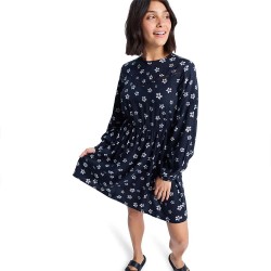 рокля,дамски,поли,и,рокли,roxy,vl,sunset,season,long,sleeve,short,dress,anthracite,sol,searcher,ditsy,(blue)