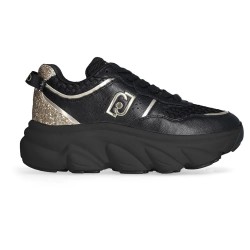 маратонки,дамски,маратонки,liu·jo,steffy,01,trainers,tumbled,leather,glit,black,light,gold,(black)