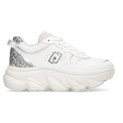 маратонки,дамски,маратонки,liu·jo,steffy,01,trainers,tumbled,leather,glit,white,silver,(white)