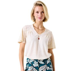 тениска,дамски,тениски,garcia,g50203,short,sleeve,v,neck,t,shirt,whitecap,(beige)