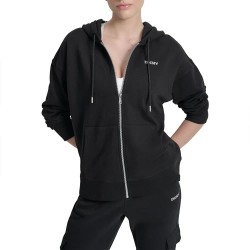 блуза,дамски,блузи,dkny,mini,stud,logo,full,zip,sweatshirt,black,black,(black)