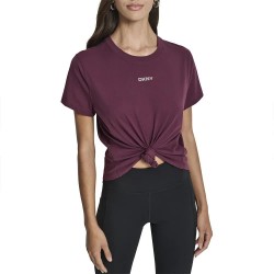 Тениска DKNY Mini Stud Logo short sleeve T-shirt - Purple (Syrah Red) тениска,мъжки,тениски,дамски,тениски,dkny,mini,stud,logo,short,sleeve,t,shirt,purple,(syrah,red)