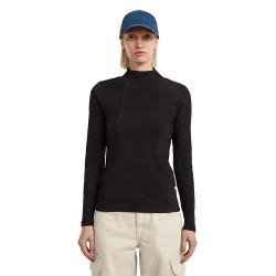 тениска,дамски,тениски,g,star,a,line,slim,fit,long,sleeve,high,neck,t,shirt,dark,black,(black)