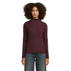 тениска,дамски,тениски,g,star,a,line,slim,fit,long,sleeve,high,neck,t,shirt,maroon,(purple)