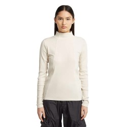 тениска,дамски,тениски,g,star,a,line,slim,fit,long,sleeve,high,neck,t,shirt,milk,(beige)