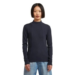 тениска,дамски,тениски,g,star,a,line,slim,fit,long,sleeve,high,neck,t,shirt,osaka,blue,(blue)