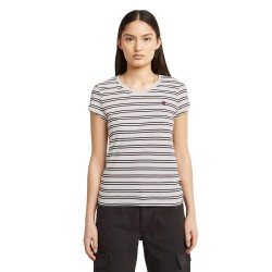 тениска,дамски,тениски,g,star,stripe,eyben,slim,2.0,short,sleeve,v,neck,t,shirt,milk,maroon,double,stripe,(white)