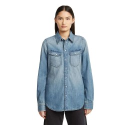 риза,с,дълъг,ръкав,дамски,блузи,дамски,ризи,g,star,western,slim,fit,long,sleeve,shirt,antique,faded,thames,(blue)