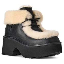 Обувки Ugg New Heights Lace Up Leather boots - Black (Black) обувки,дамски,боти,дамски,високи,обувки,за,ходене,ugg,new,heights,lace,up,leather,boots,black,(black)