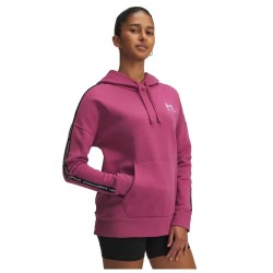 суичър,дамски,блузи,under,armour,icon,fleece,taped,hoodie,red,white,(pink)