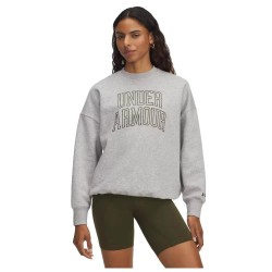 Поларена блуза Under armour Rival Fleece Oversized Varsity Crew sweatshirt - Grey (Gray / Expedition Green) поларена,блуза,дамски,блузи,under,armour,rival,fleece,oversized,varsity,crew,sweatshirt,grey,(gray,expedition,green)