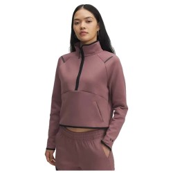 поларена,блуза,дамски,блузи,under,armour,unstoppable,fleece,half,zip,sweatshirt,brown,black,(purple)