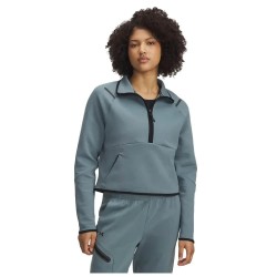 поларена,блуза,дамски,блузи,under,armour,unstoppable,fleece,half,zip,sweatshirt,blue,black,(grey)