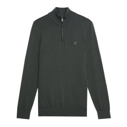 блуза,мъжки,пуловери,lyle,&,scott,tonal,eagle,marino,half,zip,sweater,grey,(gunmetal)