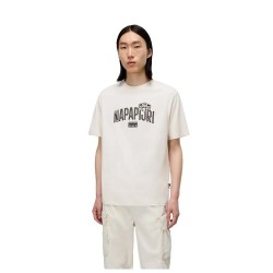 Тениска Napapijri Funes short sleeve T-shirt - Beige (Beige Dimity) тениска,мъжки,тениски,napapijri,funes,short,sleeve,t,shirt,beige,(beige,dimity)