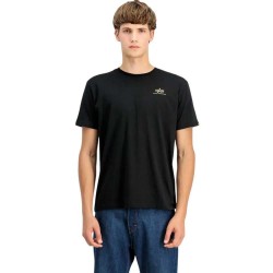 тениска,мъжки,тениски,alpha,industries,basic,tpu,small,logo,short,sleeve,t,shirt,black,shiny,gold,(black)
