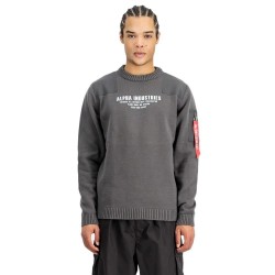 Блуза Alpha industries Military sweater - Grey (Vintage Grey) блуза,мъжки,пуловери,дамски,пуловери,alpha,industries,military,sweater,grey,(vintage,grey)