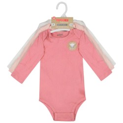 Huggies clothes 0Z2966 Long Sleeve Body 3 units - Pink (Wild Rose) детски,облекла,за,момичета,huggies,clothes,0z2966,long,sleeve,body,3,units,pink,(wild,rose)