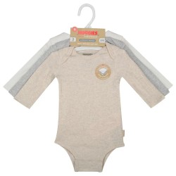 Huggies clothes 5Z2967 Long Sleeve Body 3 units - Beige (Oatmeal Heather) детски,облекла,за,момчета,huggies,clothes,5z2967,long,sleeve,body,3,units,beige,(oatmeal,heather)