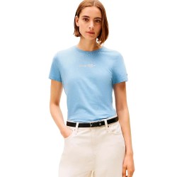 тениска,дамски,тениски,tommy,hilfiger,classic,script,regular,fit,short,sleeve,t,shirt,blue,(brisk,blue,heather)