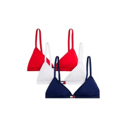 дамско,бельо,дамски,бикини,и,танкини,tommy,hilfiger,uw0uw06140,triangle,bra,3,units,white,primary,red,preppy,navy,(multicolor)