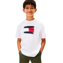 тениска,детски,тениски,tommy,hilfiger,flag,archive,short,sleeve,t,shirt,white