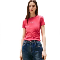 тениска,дамски,тениски,tommy,jeans,ess,logo,1,slim,fit,short,sleeve,t,shirt,vintage,cerise,(pink)