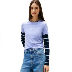 тениска,дамски,тениски,tommy,jeans,ess,logo,1,slim,fit,short,sleeve,t,shirt,vintage,iris,(purple)