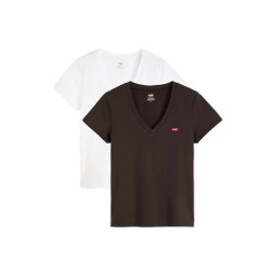 тениска,дамски,тениски,levi´s,®,perfect,sleeveless,v,neck,t,shirt,2,units,white,caviar,(brown,white)