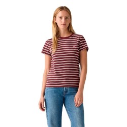 тениска,дамски,тениски,levi´s,®,the,perfect,39185,short,sleeve,t,shirt,trudy,stripe,chocolate,truffle,(red)