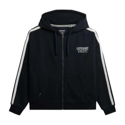 блуза,дамски,блузи,superdry,athletic,essentials,relaxed,fit,full,zip,sweatshirt,eclipse,navy,(black)