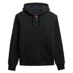 блуза,мъжки,пуловери,superdry,borg,lined,full,zip,sweatshirt,washed,black