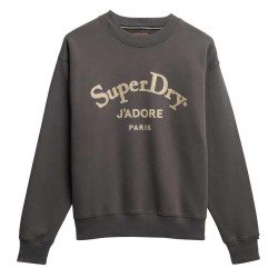 блуза,дамски,блузи,superdry,brand,mark,loose,fit,sweatshirt,vintage,black,(grey)