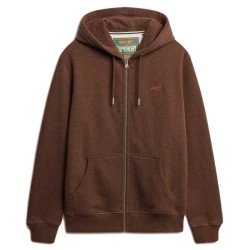 Блуза Superdry Essential Logo full zip sweatshirt - Brown (Nutmeg Brown Marl) блуза,мъжки,пуловери,superdry,essential,logo,full,zip,sweatshirt,brown,(nutmeg,brown,marl)