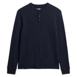 Тениска Superdry Grandad long sleeve T-shirt - Blue (Eclipse Navy) тениска,мъжки,тениски,superdry,grandad,long,sleeve,t,shirt,blue,(eclipse,navy)