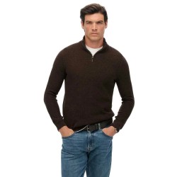 блуза,мъжки,пуловери,superdry,m6110682a,half,zip,sweater,dark,brown,black