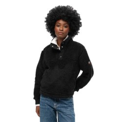 блуза,дамски,блузи,superdry,super,soft,henley,sweatshirt,black,(black)