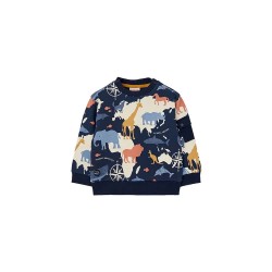 поларена,блуза,детски,блузи,boboli,fleece,printed,sweatshirt,printed,maps,(blue)