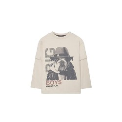 тениска,детски,тениски,boboli,knit,long,sleeve,t,shirt,cream,(beige)