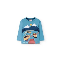 тениска,детски,тениски,boboli,knit,long,sleeve,t,shirt,lake,(blue)