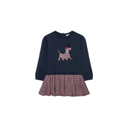 блуза,детски,поли,и,рокли,boboli,knitwear,combined,dress,marine,(blue)